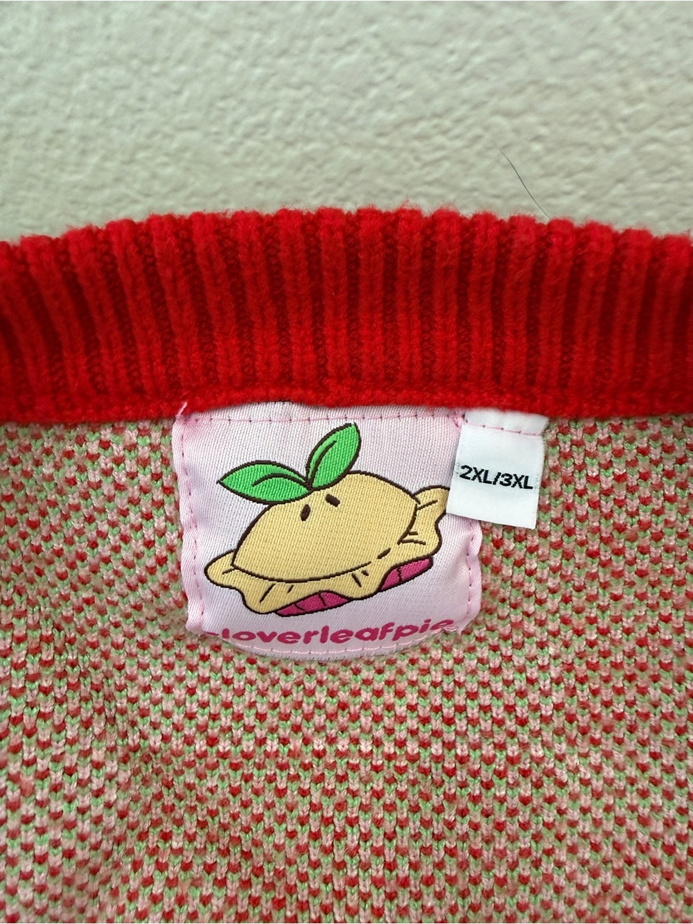 Strawberry Check Pink Button-Up Cardigan - Picture 2 of 6